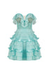 SHINY FRILL DETAILED LACE MINI DRESS